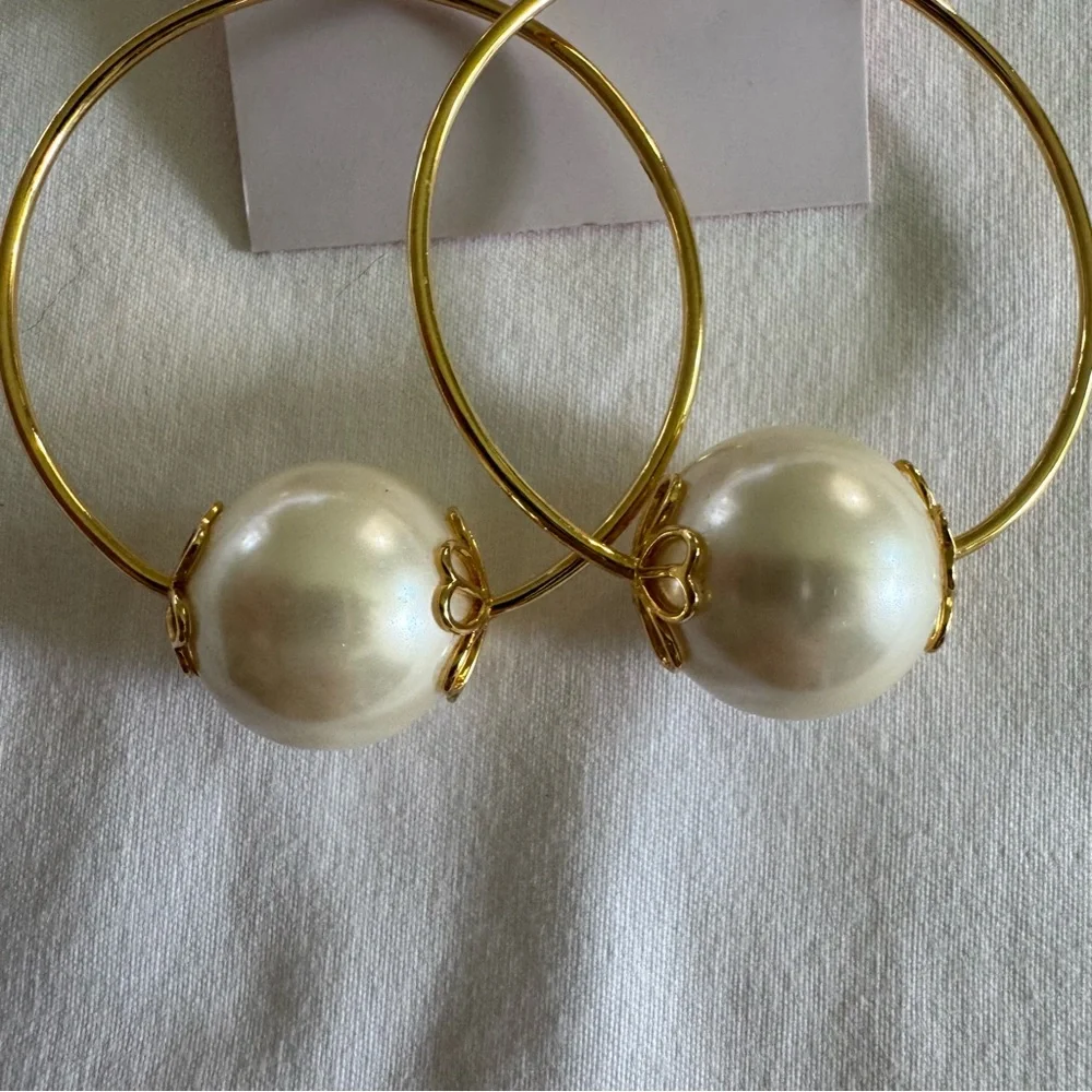 New Kate Spade New York Pearl Gumdrop Stud Earrings Cream Color